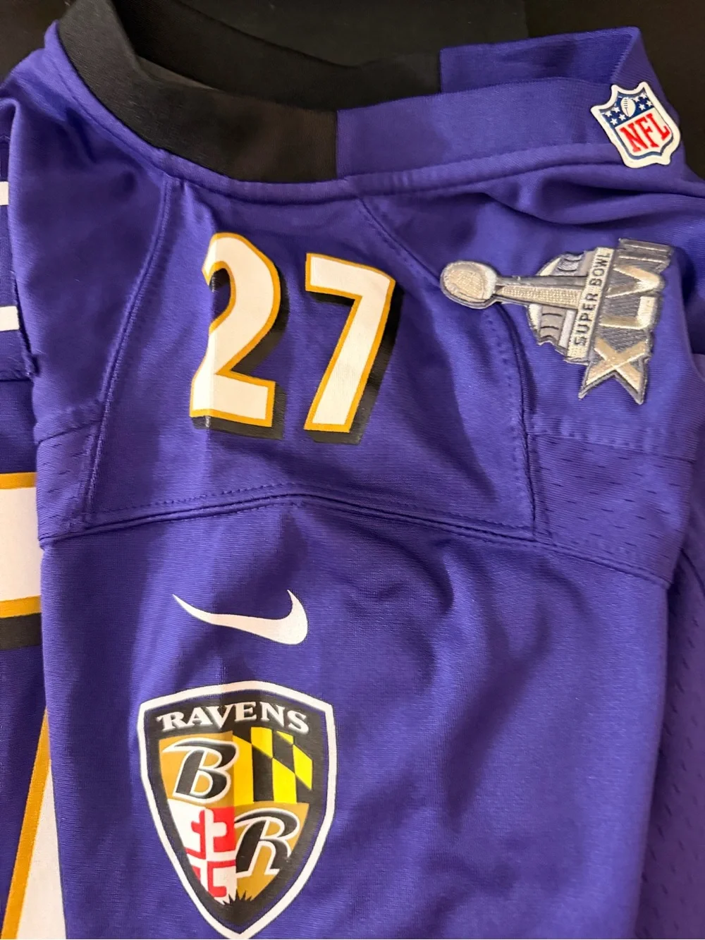 Nike Baltimore Ravens Youth Size M Purple and Gold #27 Football Jersey